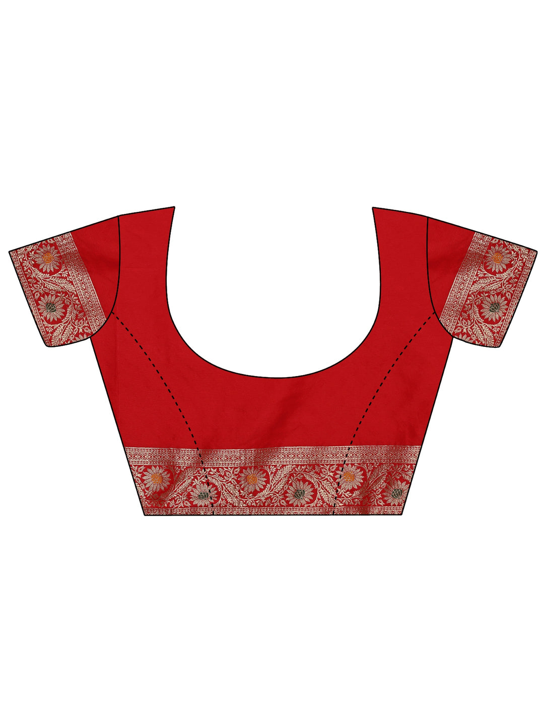  Libas Vermilion Red Gharchola Silk Blend Saree 