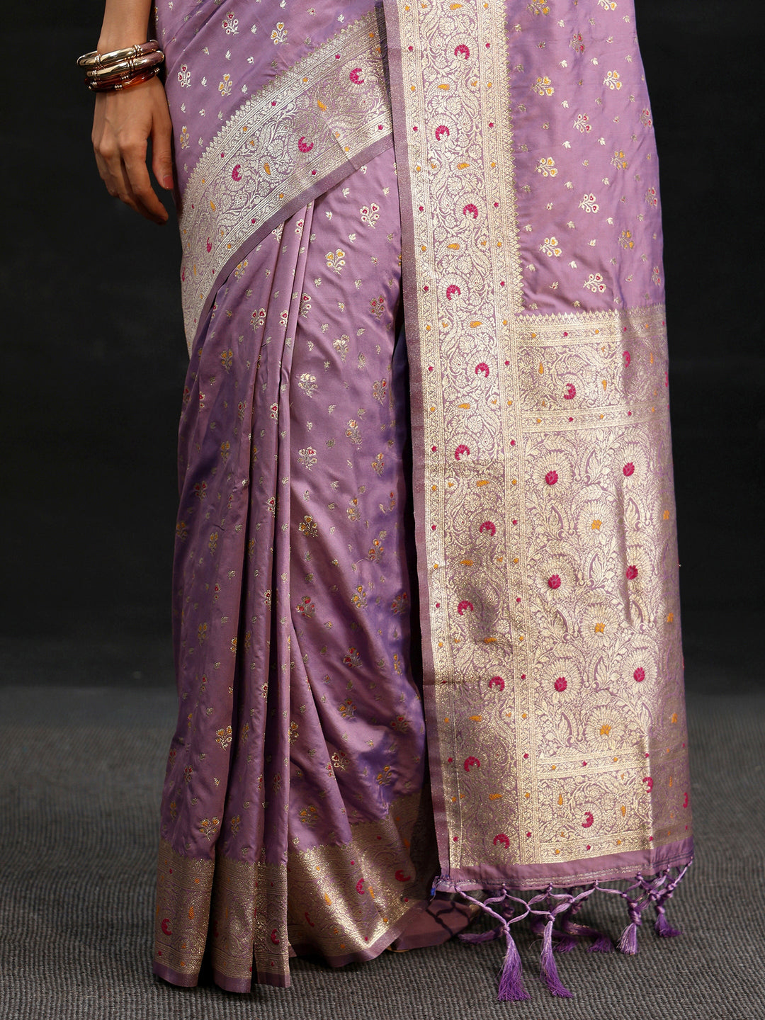  Libas Lavender Banarasi Silk Blend Saree 