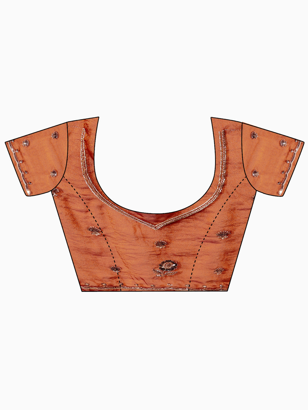  Libas Art Rust Brown Embellished Tissue Saree 