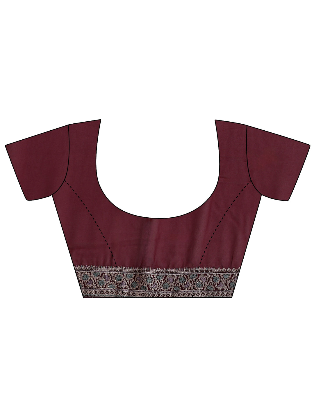  Libas Wine Red Floral  Embroidered Georgette Saree 