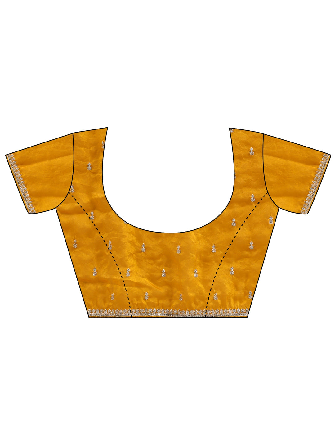  Libas Golden Mustard Embellished Tissue Saree 