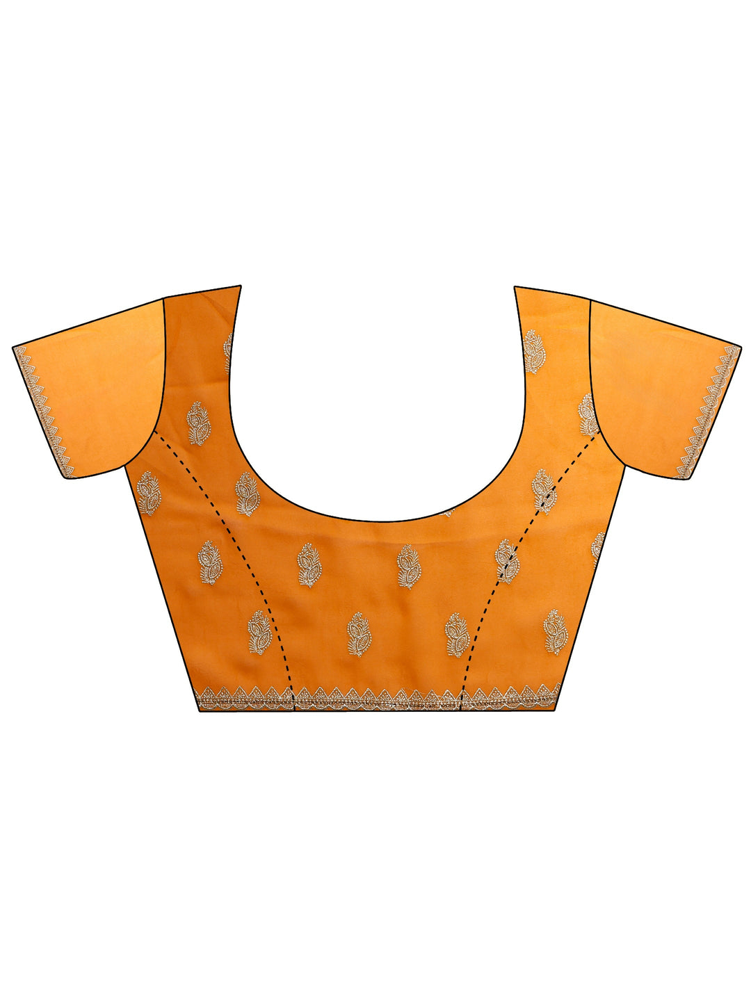  Libas Orange Embroidered Georgette Saree 