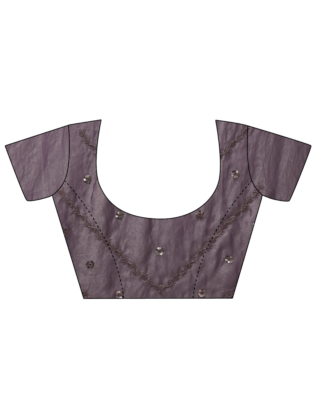  Lavender Tissue Saree with Embellished Border 