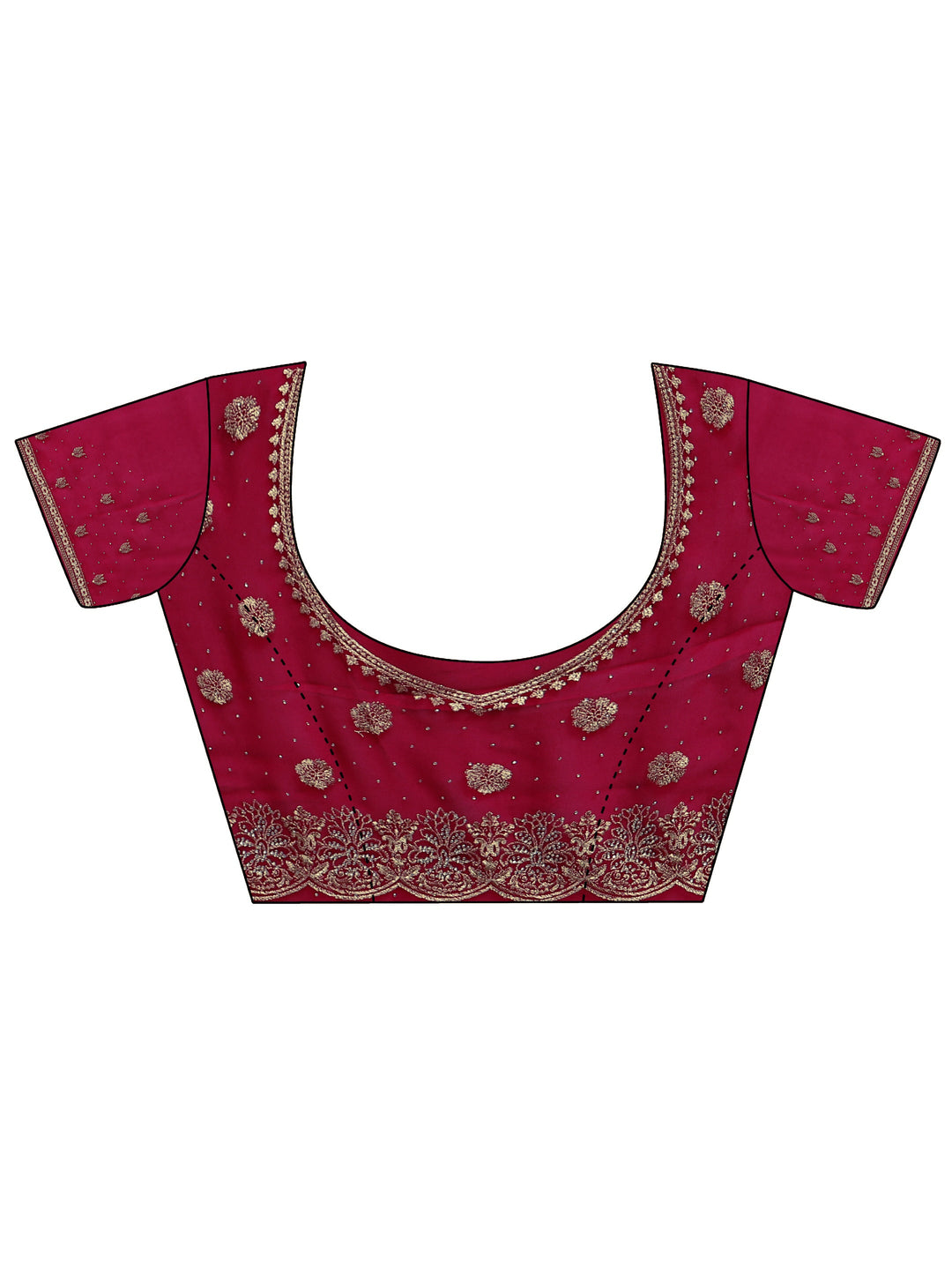  Libas Pink Floral Embroidered Georgette Saree 