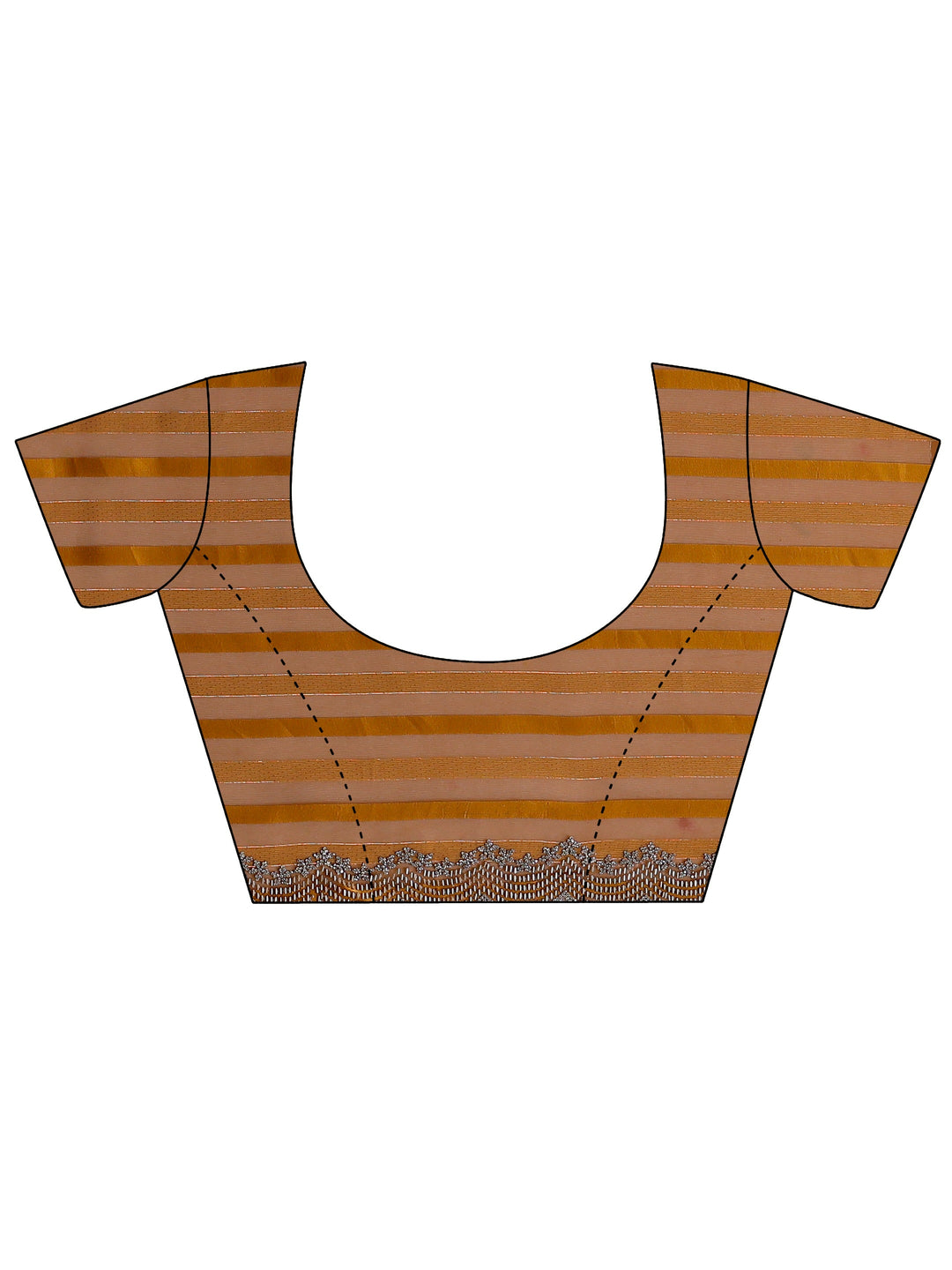  Libas Mustard Striped Net Saree 