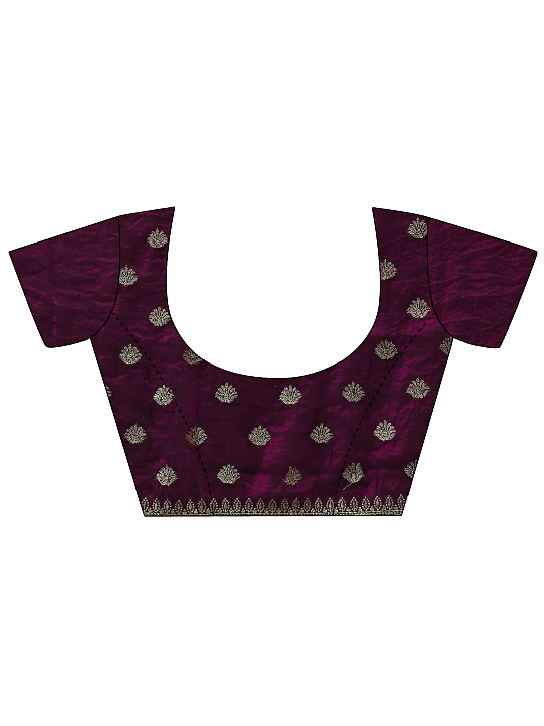  Burgundy Embellished Tissue Saree 
