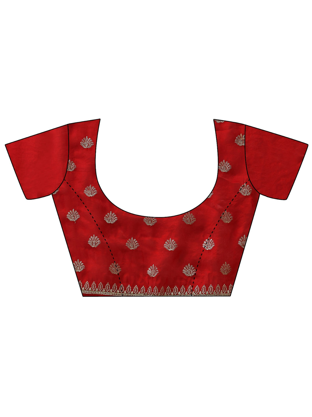  Ruby Red Embellished Tissue Saree 