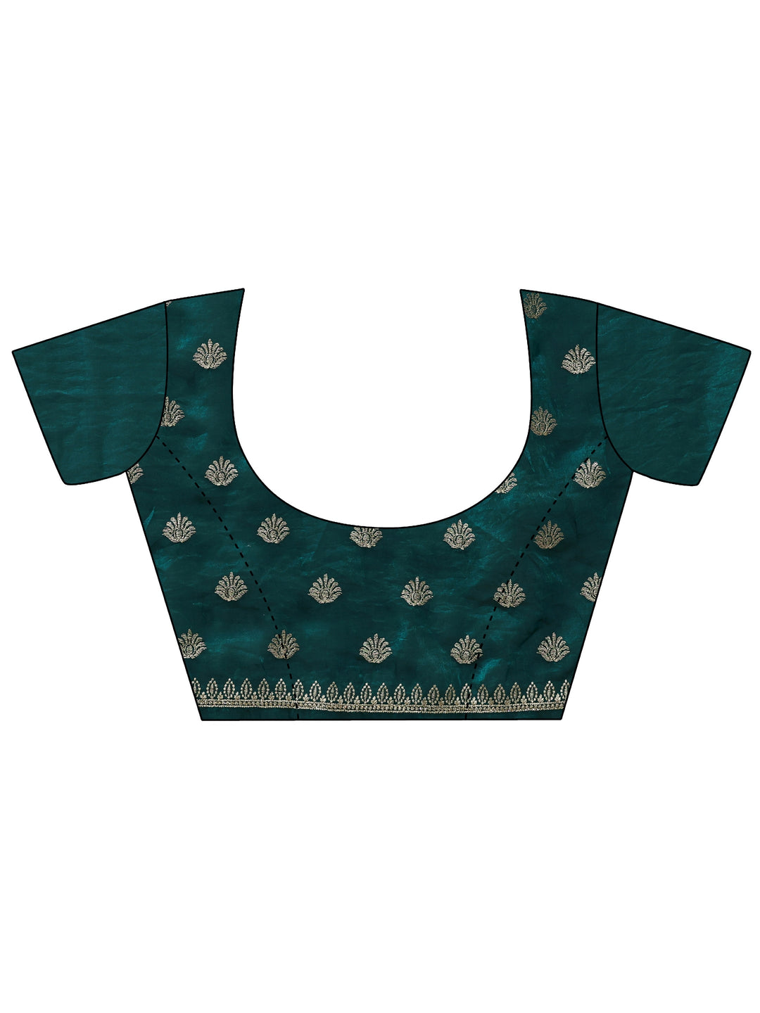  Teal Green Embellished Tissue Saree 