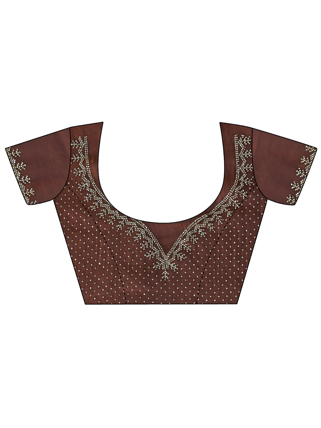  Brown Tissue Saree with Beaded Border 