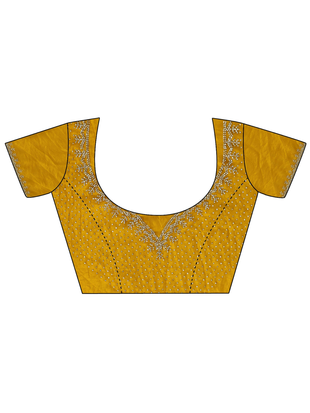  Mustard Tissue Saree with Beaded Border 