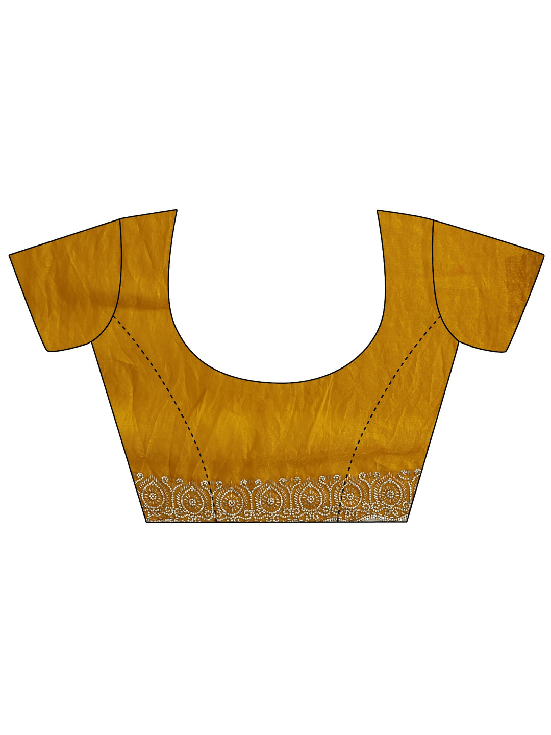  Sunglow Yellow Tissue Saree with Embellished Border 