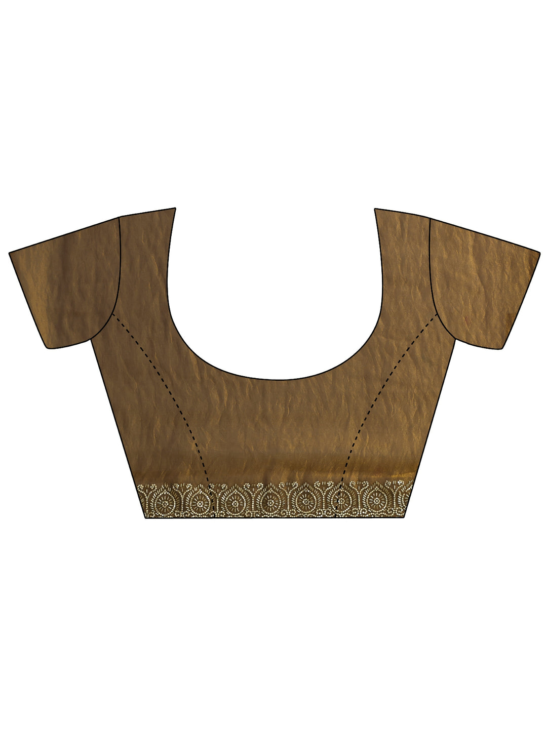  Gold Tissue Saree with Embellished Border 