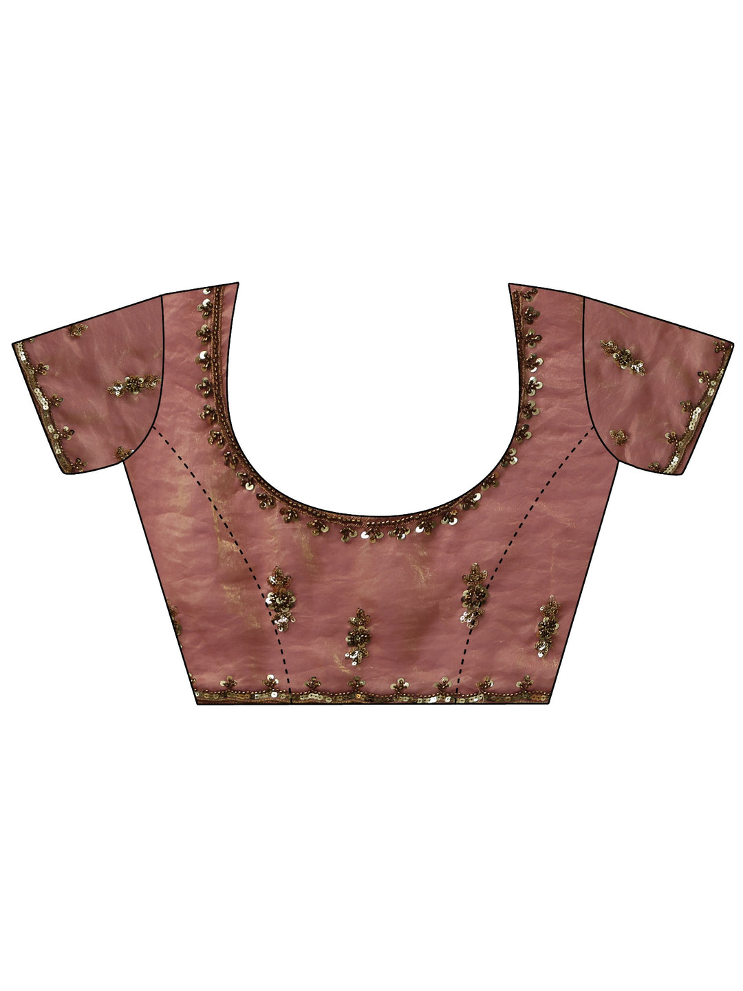  Antique Pink Embellished Tissue Saree 