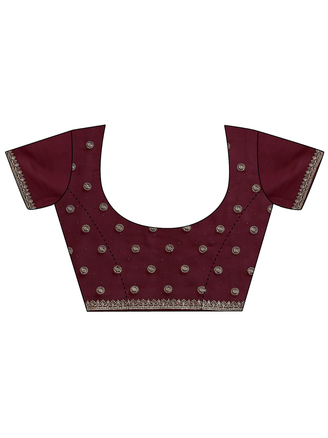  Libas Burgundy Embroidered Georgette Saree 