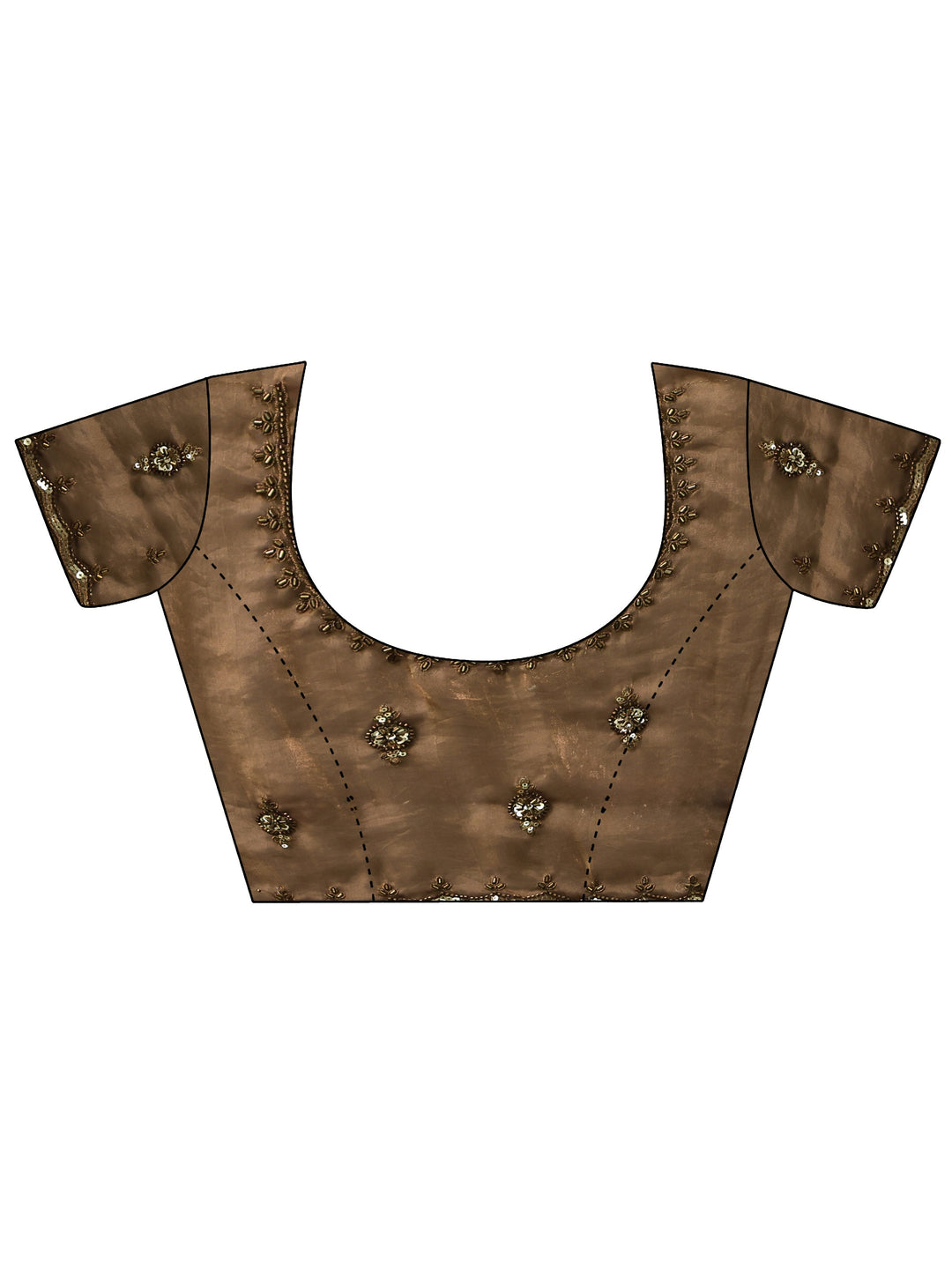  Gold Embellished Tissue Saree 
