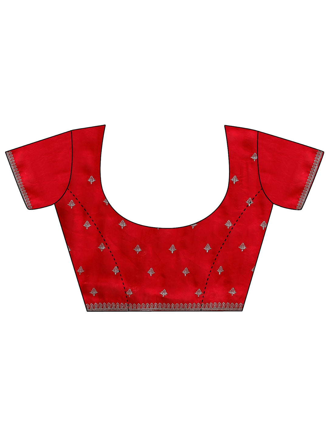  Libas Red Embroidered Tissue Saree 