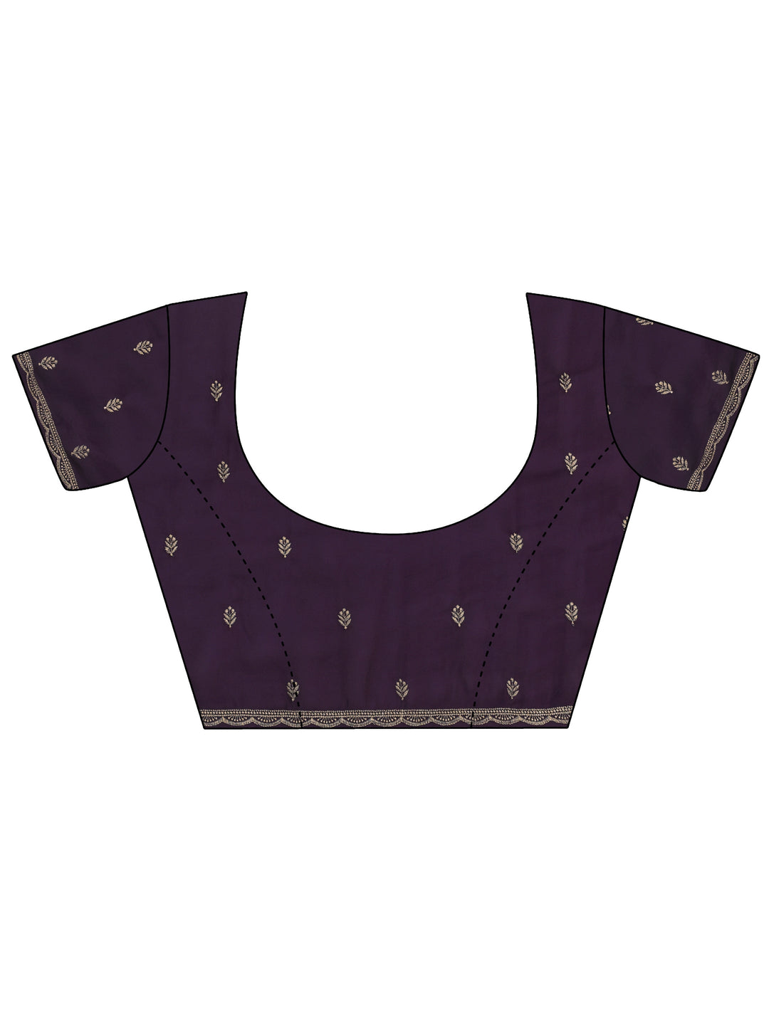  Libas Aubergine Purple Floral Embroidered Georgette Saree 