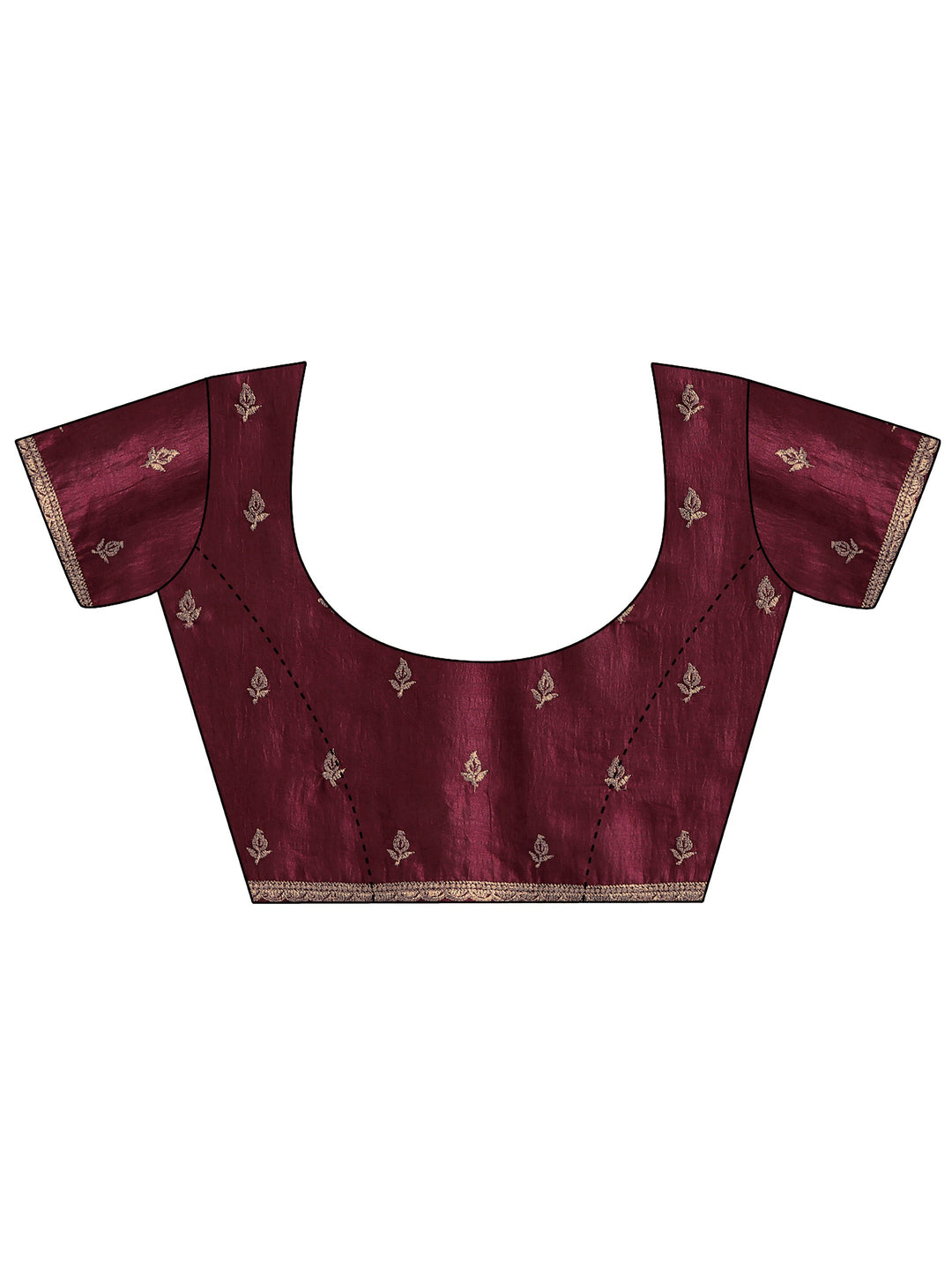  Libas Maroon Stone Work Embelllished Silk Blend Saree 