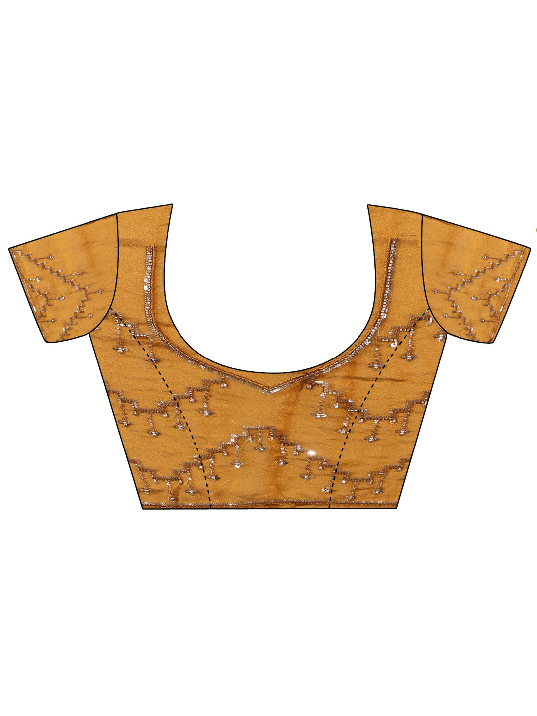  Libas Art Rust Brown Embellished Tissue Saree 