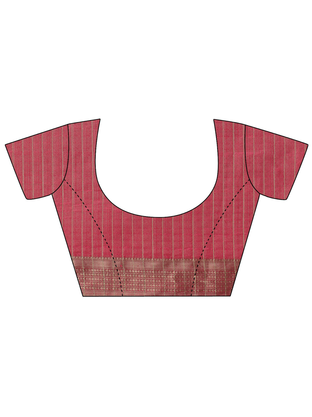  Libas Cranberry Pink Peacock Motif Chanderi Silk Saree 