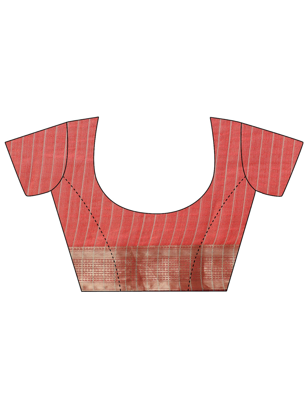  Libas Terracotta Red Peacock Motif Chanderi Silk Saree 