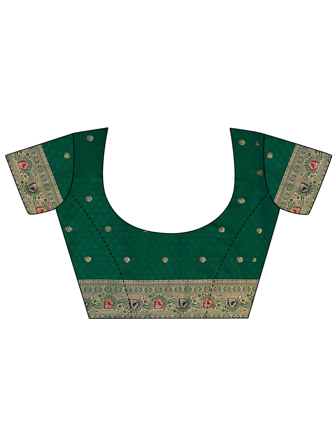  Libas Emerald Green Banarasi Silk Blend Saree 