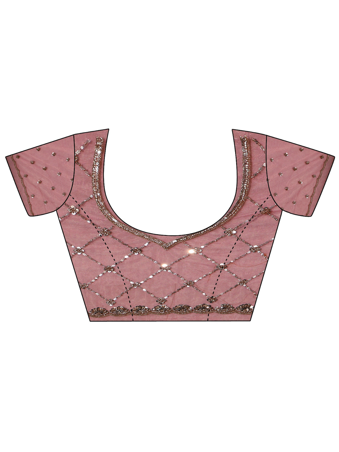  Libas Mauve Embellished Jaal Work Net Saree 