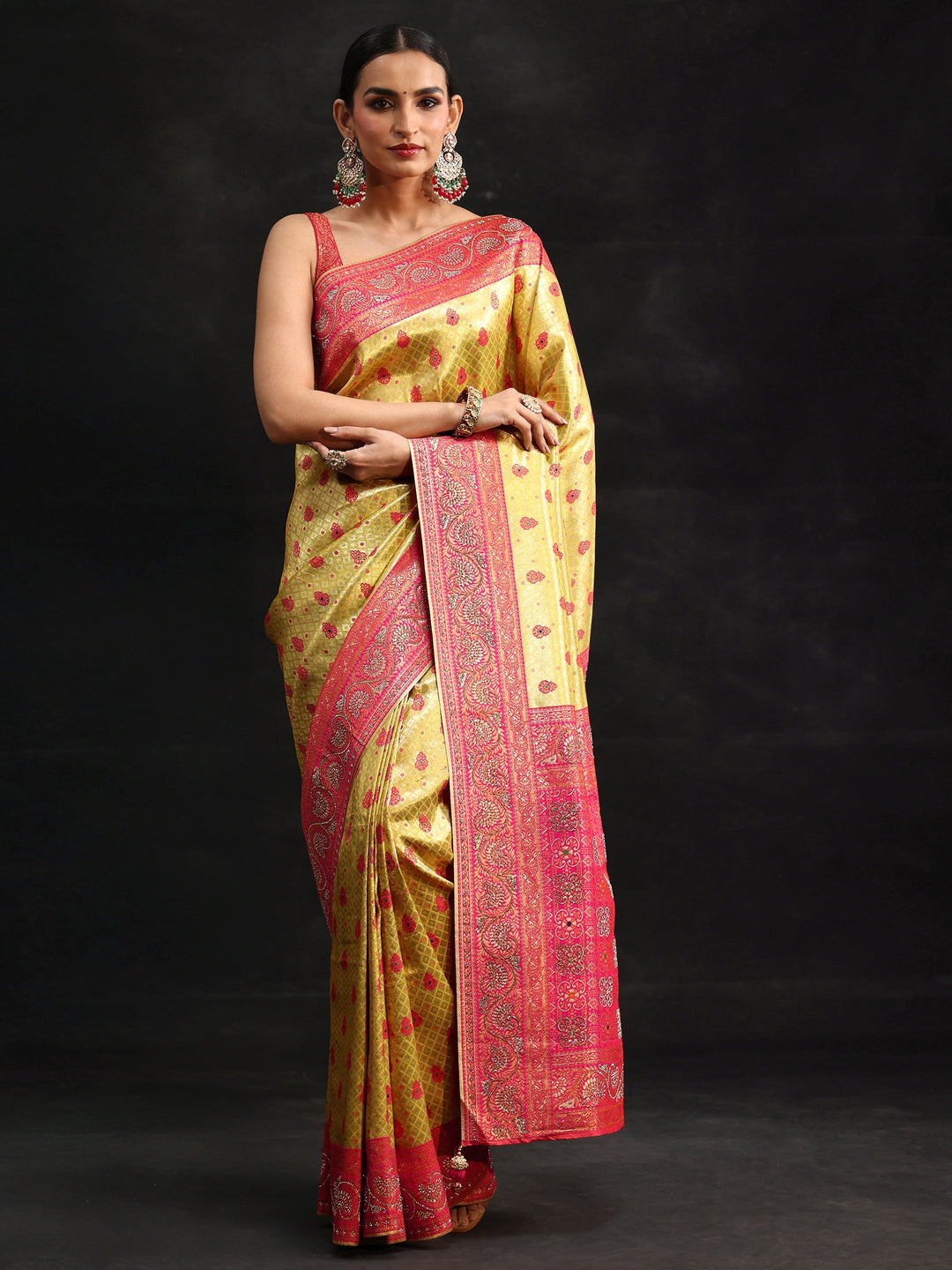  Libas Art Green Banarasi Silk Blend Saree 