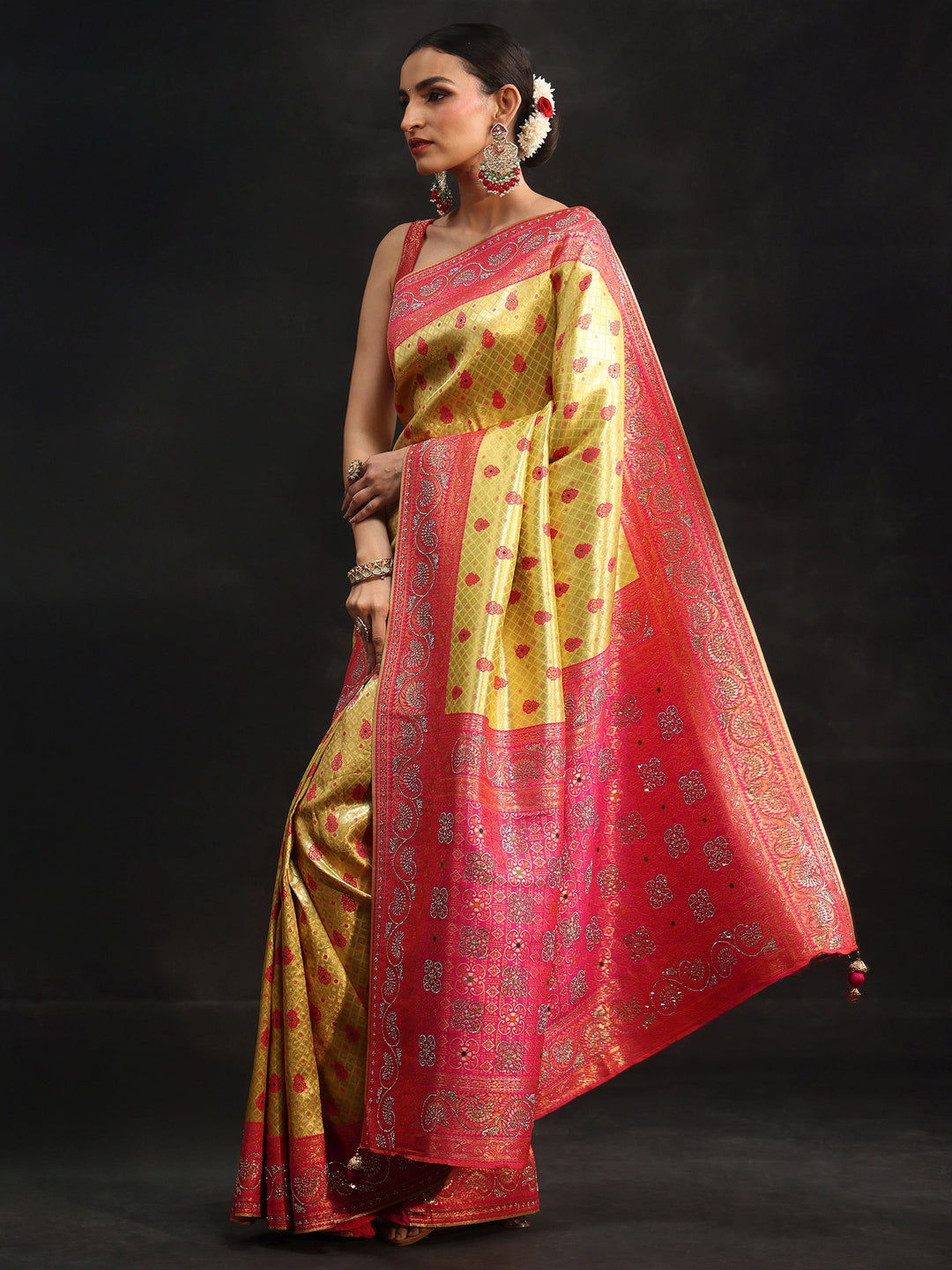  Libas Art Green Banarasi Silk Blend Saree 