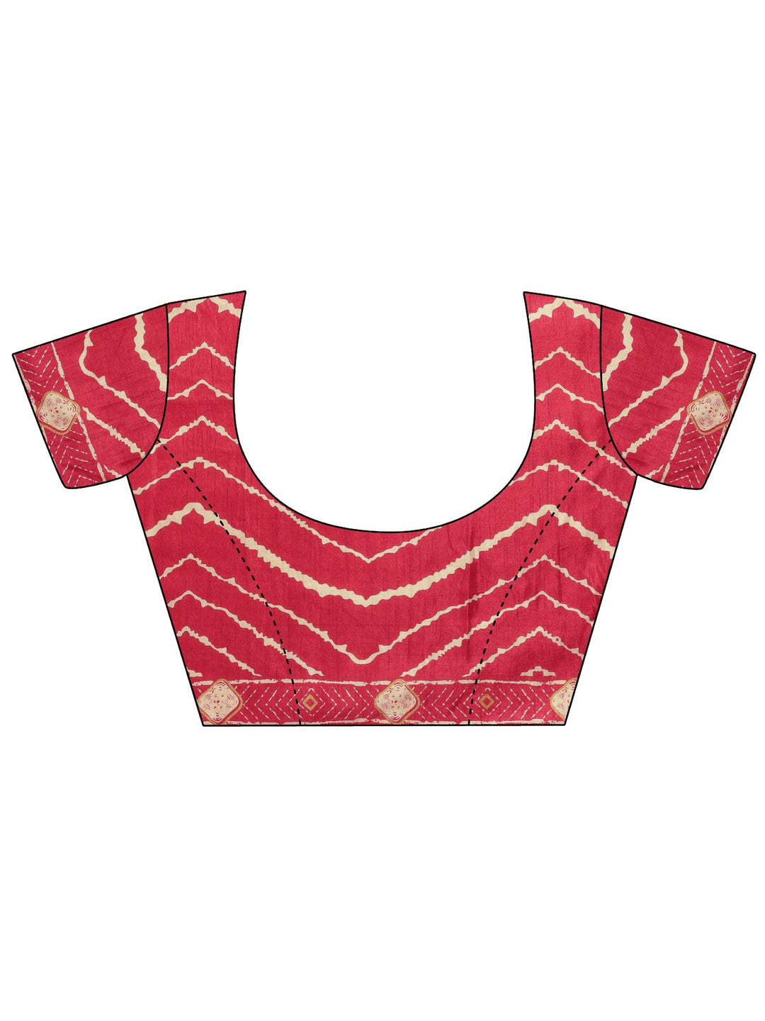  Libas Red Chevron Printed Silk Blend Saree 