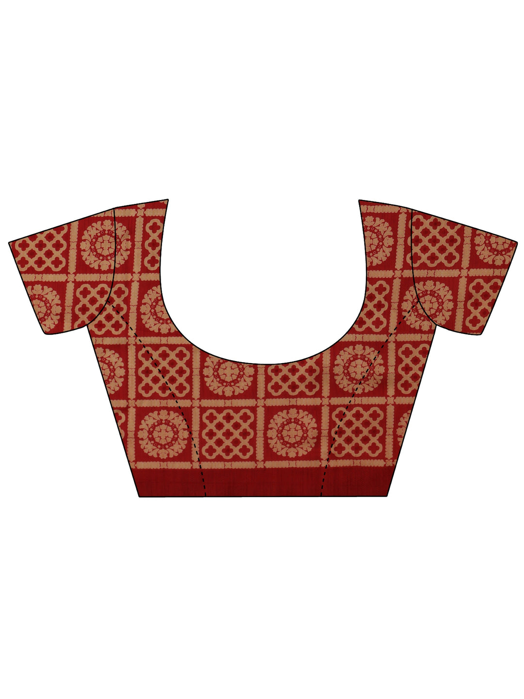  Libas Vermilion Red Printed Silk Blend Saree 