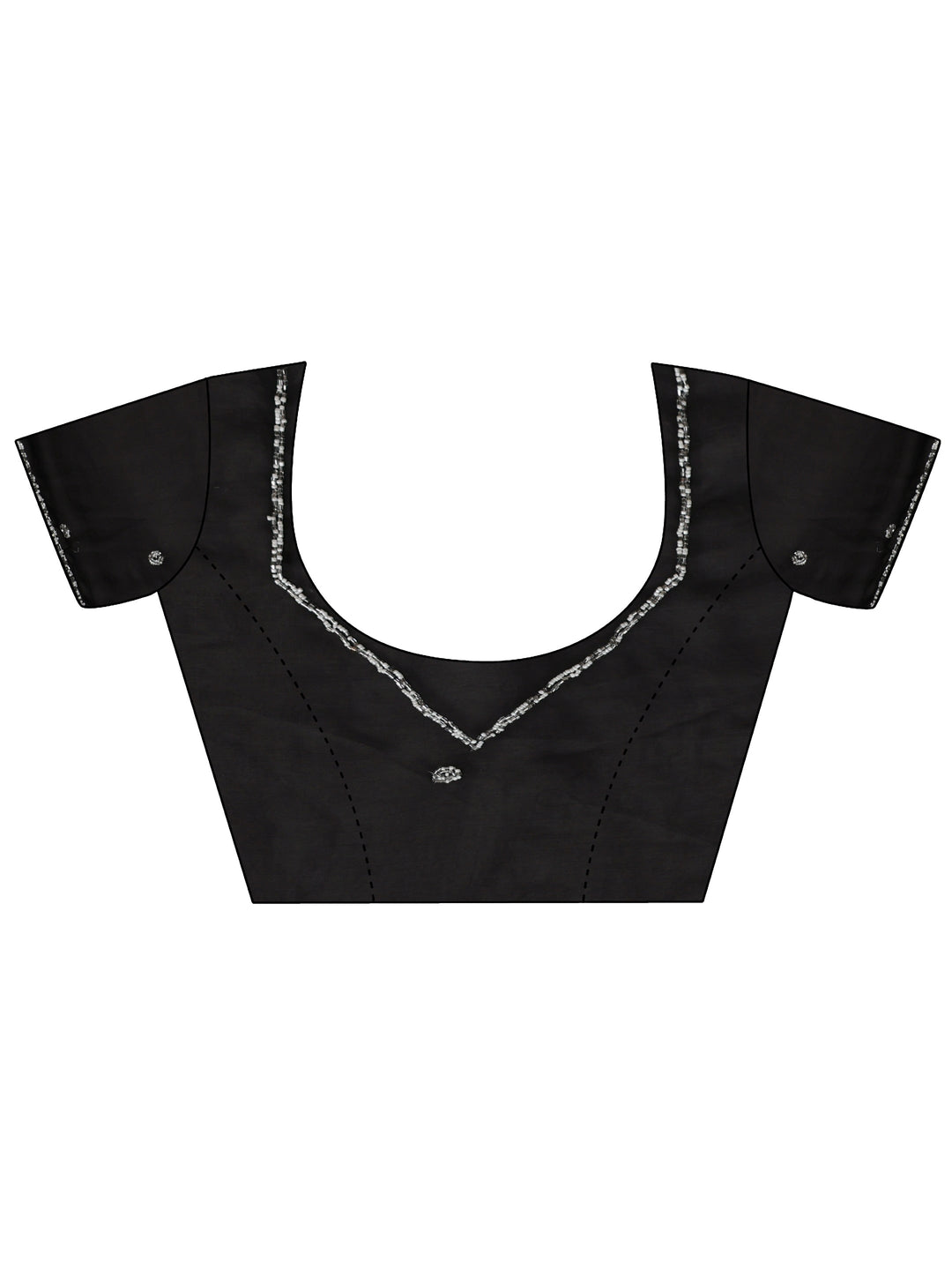  Libas Black 3D Beaded Applique Tissue Saree 
