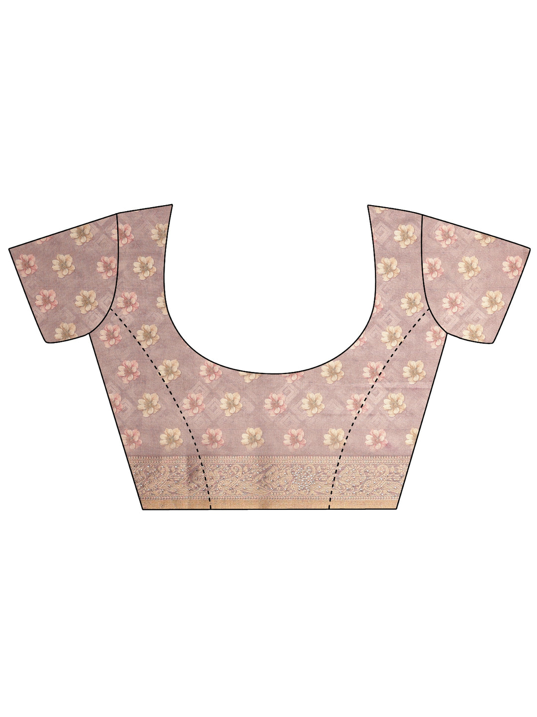  Libas Dusty Lilac Floral Printed Silk Blend Saree 