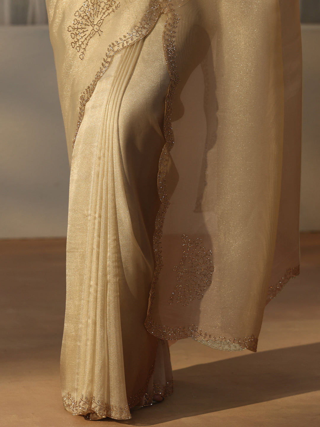  Libas Green Peacock Embellished Saree 