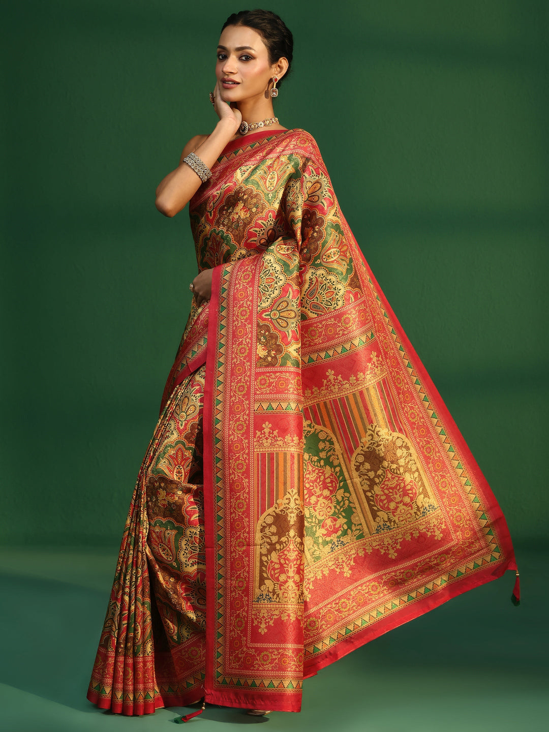 Libas Multicolour Woven Design Silk Blend Saree 