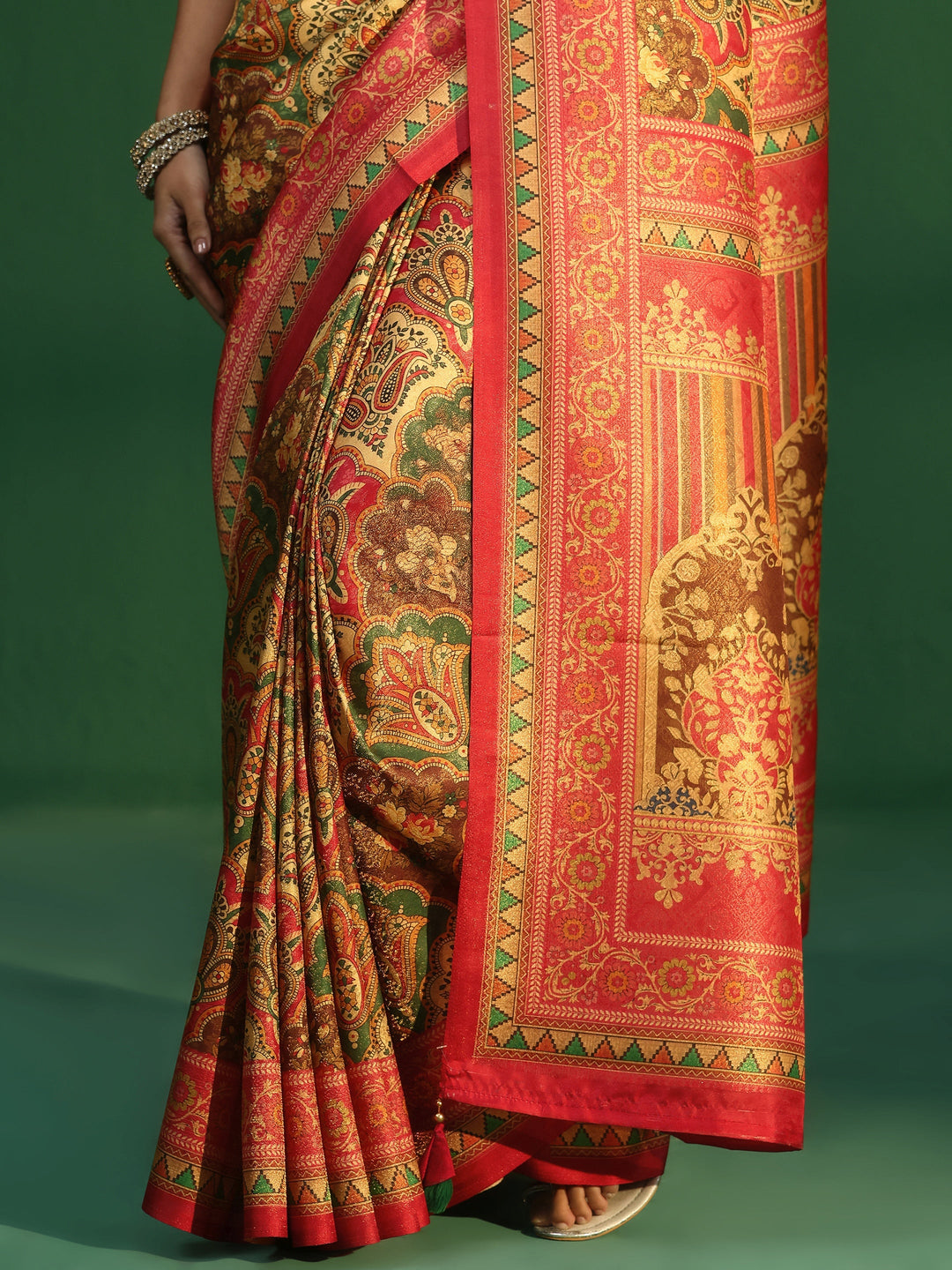  Libas Multicolour Woven Design Silk Blend Saree 