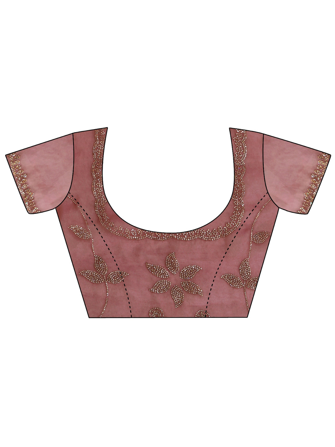  Libas Art Dusty Rose Pink Floral Embellished Tissue Saree 
