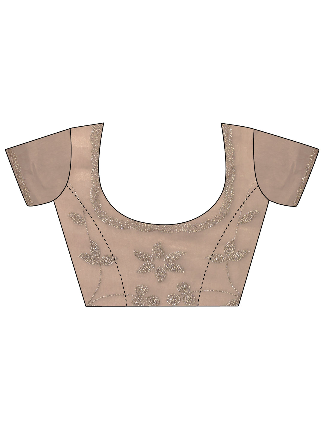  Libas Art Taupe Brown Floral Embellished Tissue Saree 