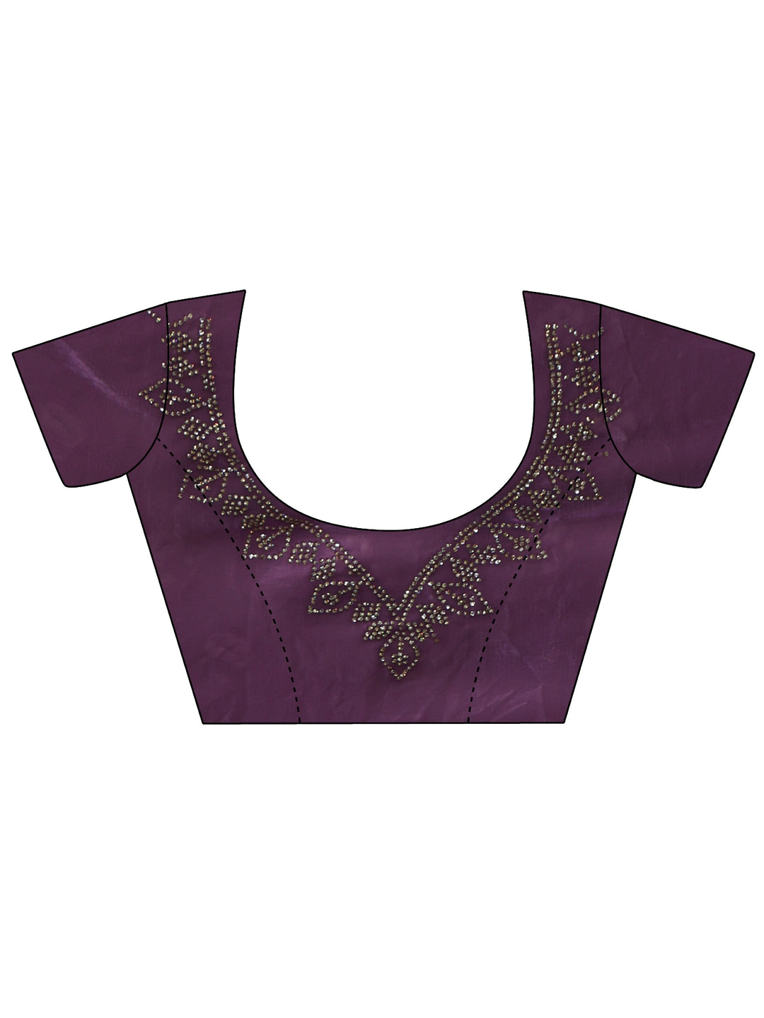  Libas Purple Floral Printed Tissue Saree with Embellished Border 