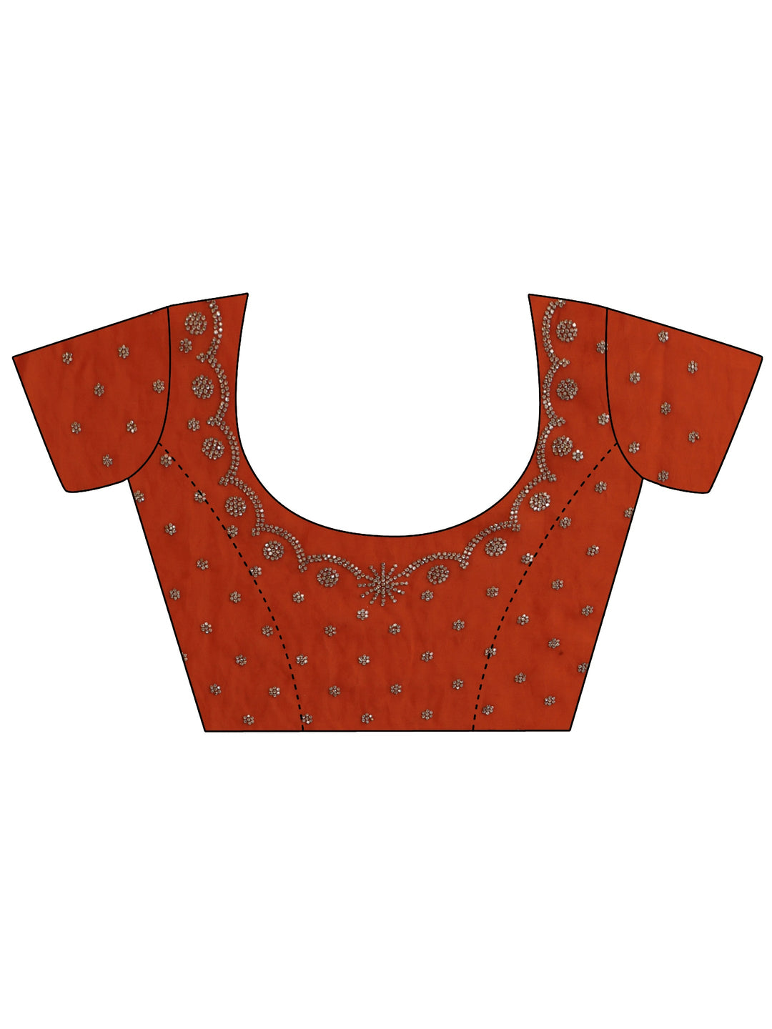  Libas Burnt Orange Embellished Tissue Saree 