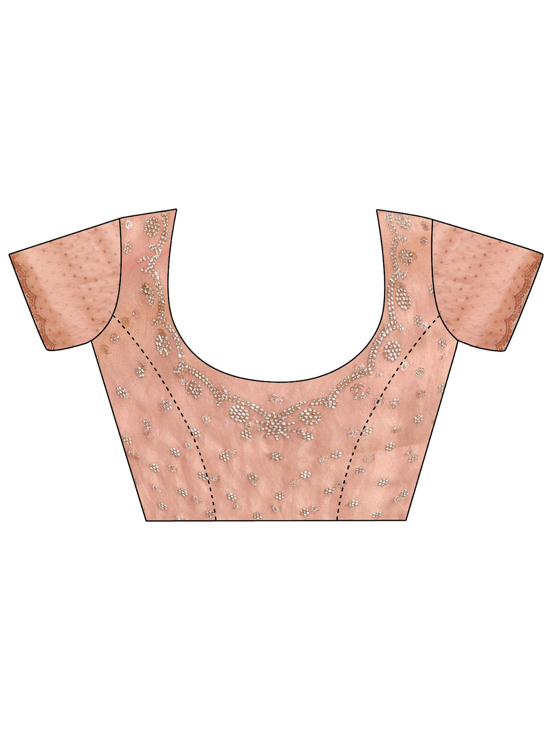  Libas Pink Tissue Saree with Embellished Border 