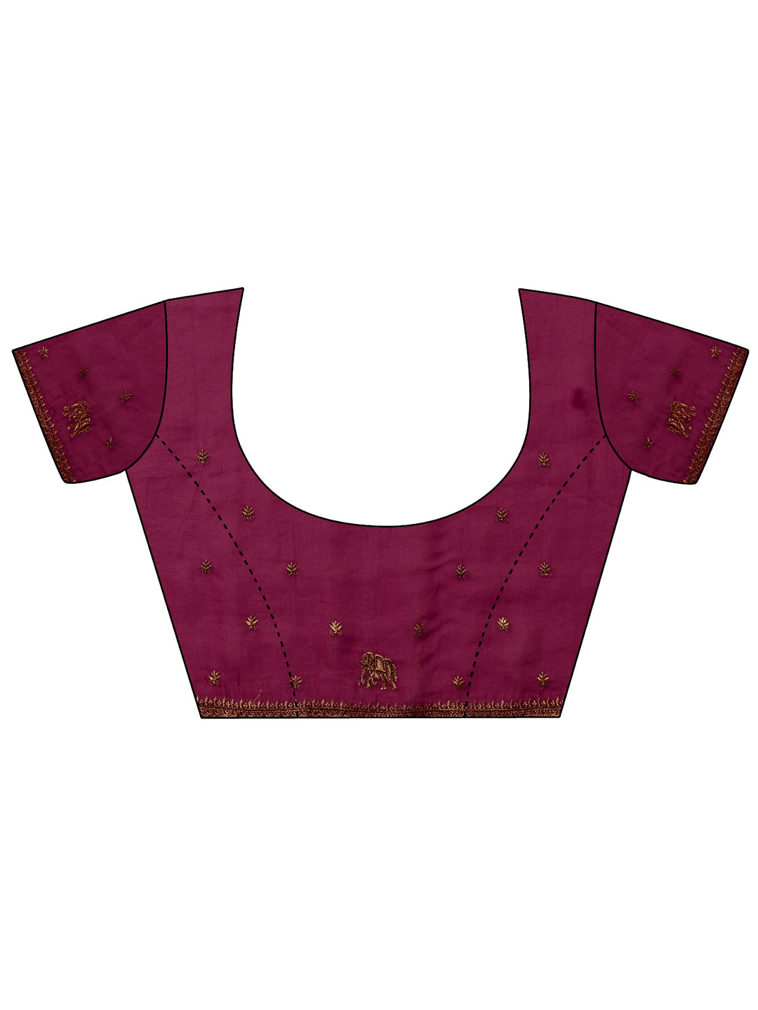  Libas Wine Animal Motif Stone Work Tissue Saree 