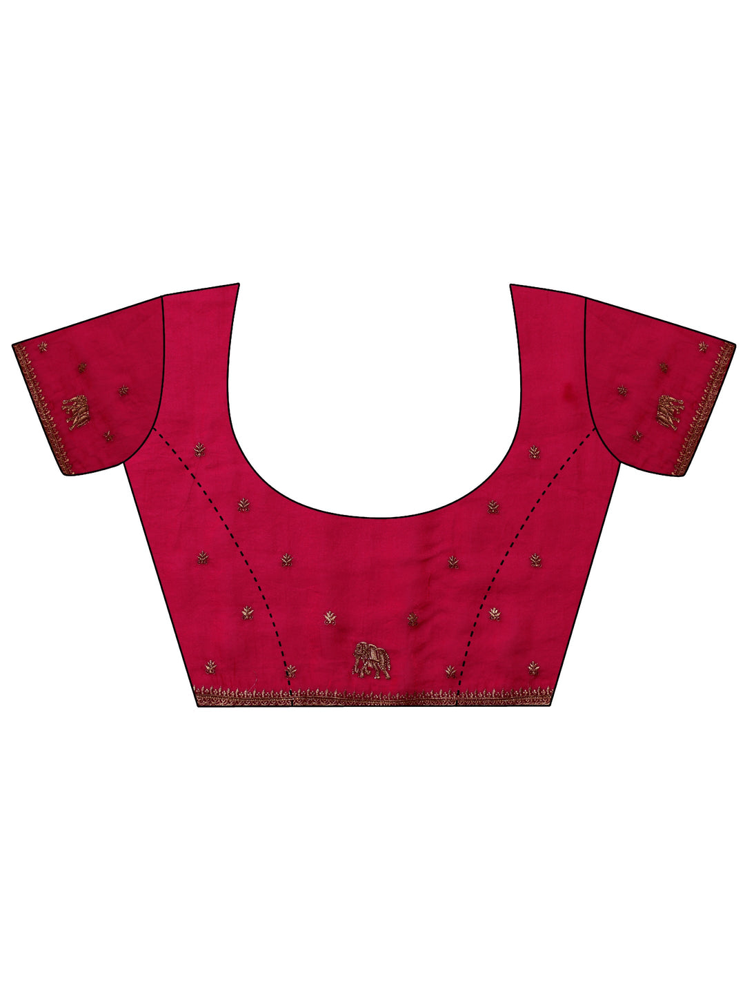  Libas Rani Pink Animal Motif Stone Work Tissue Saree 