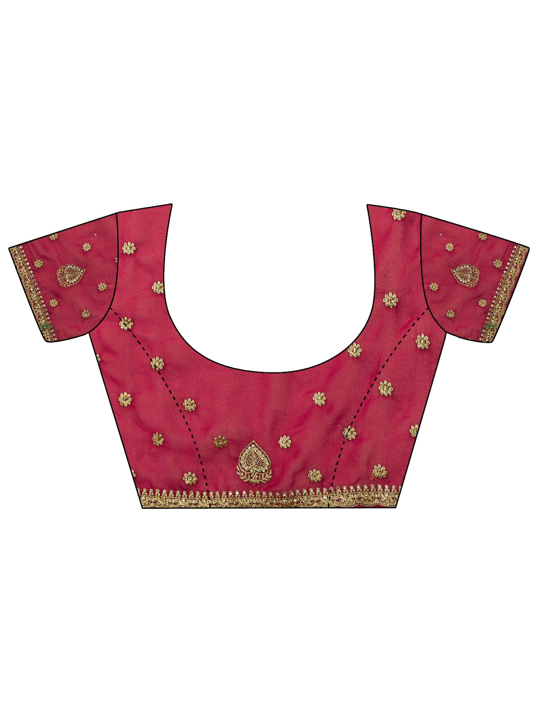  Libas Art Rani Pink Stone Work Georgette Saree 