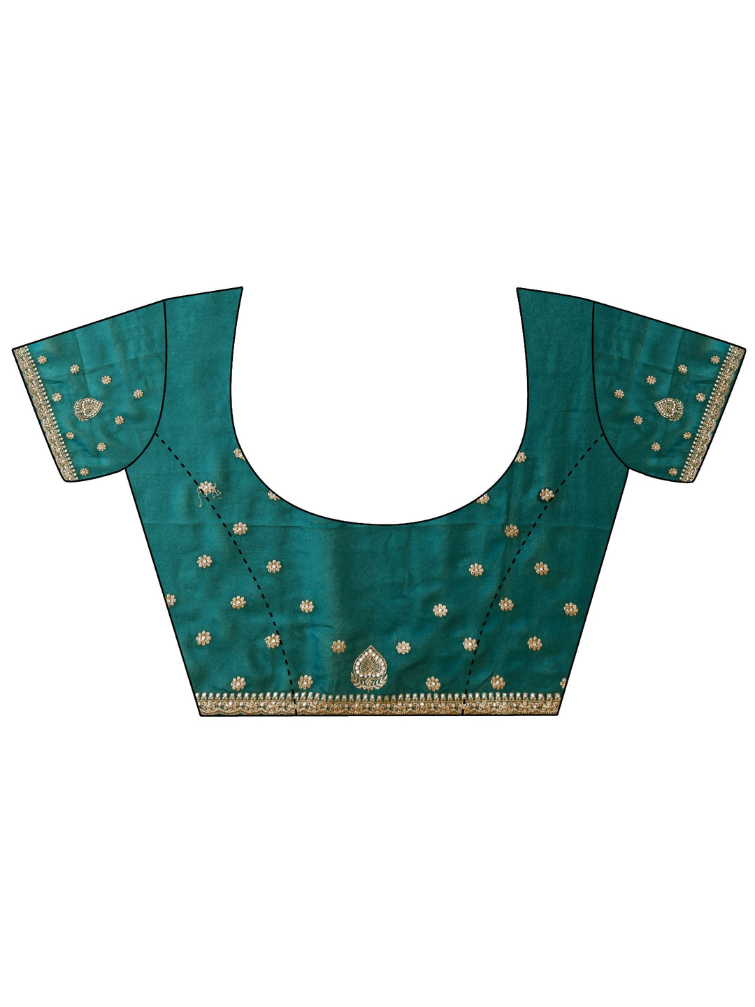  Libas Art Teal Green Floral Stone Work Georgette Saree 