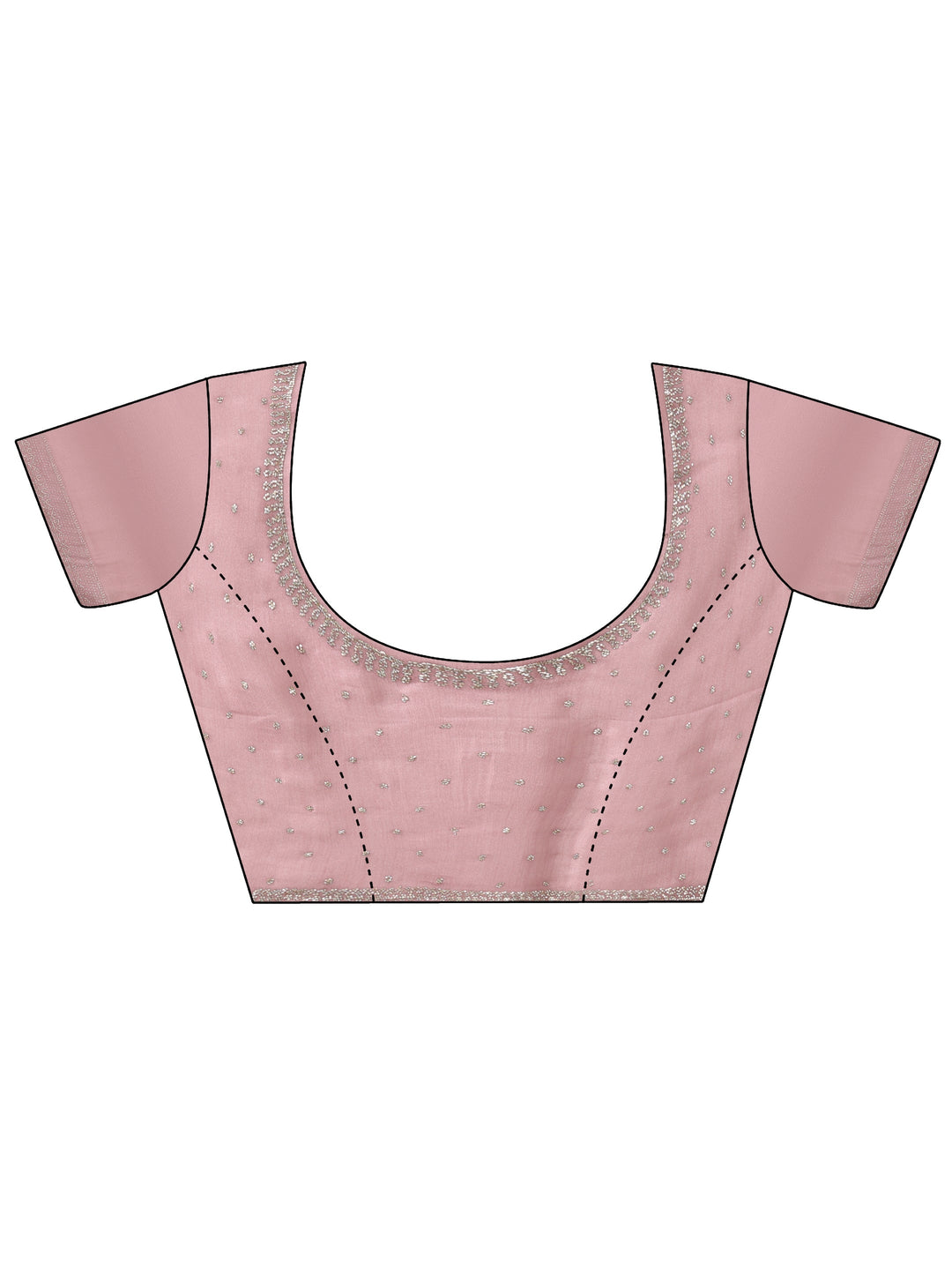  Libas Pink Tissue Saree with Embellished Border 