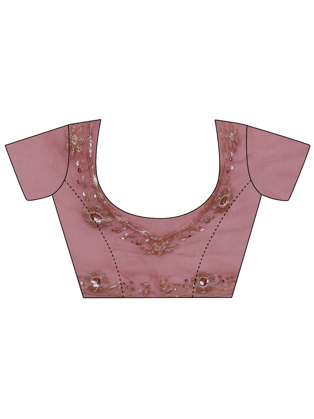  Libas Dusty Pink Floral Embellished Tissue Saree 
