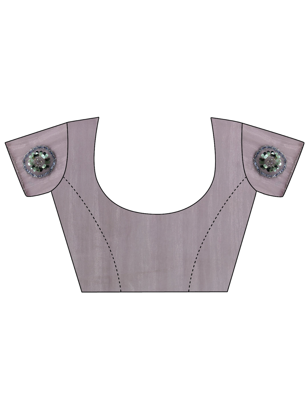  Libas Lavender Tissue Saree with Applique Design 