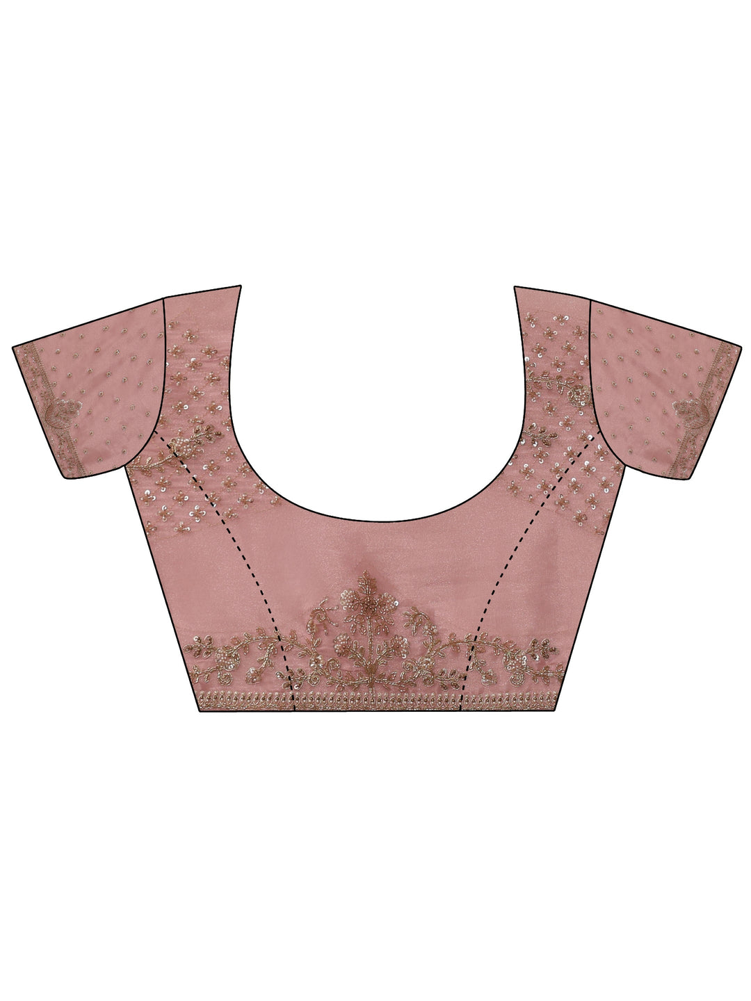  Libas Art Pink Floral Embroidered Tissue Saree 
