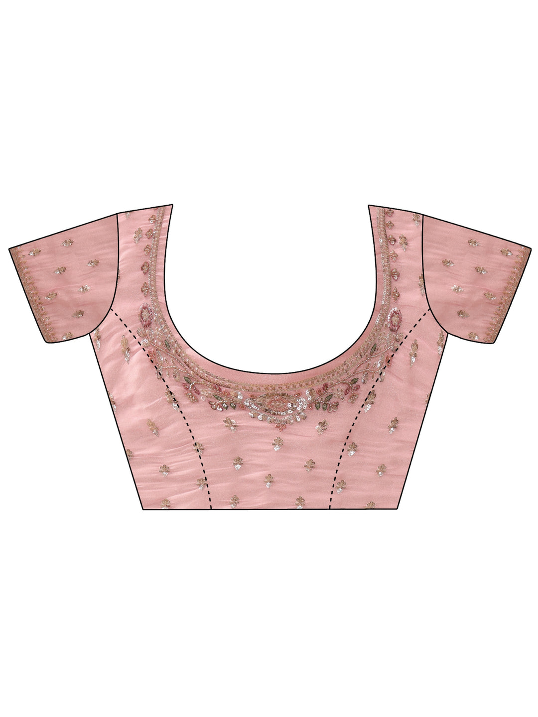  Libas Art Pink Sequin Embellished Tissue Saree 